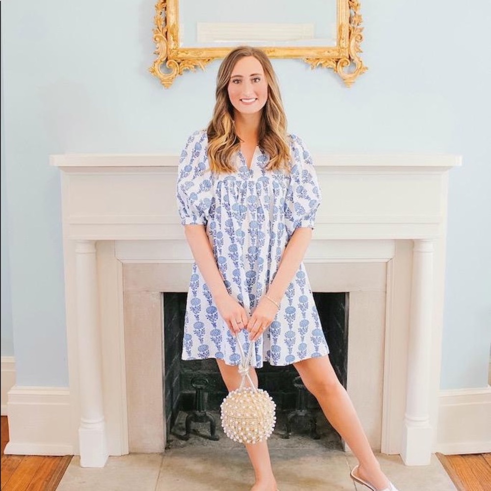 NWOT Ella dress by Willow Park in blue and white